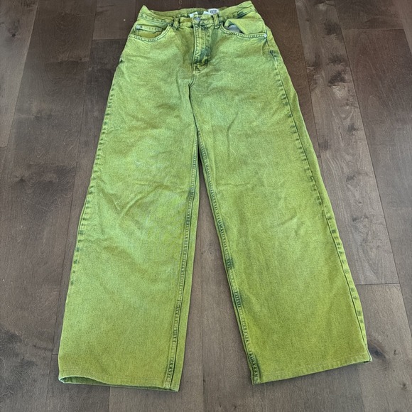 BDG Urban Outfitters Denim - BDG Urban Outfitters High-Rise Baggy Jeans Women's 30 Electric Green Wide Leg